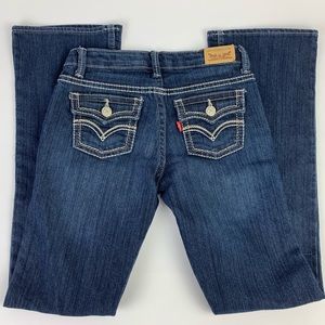 Levis Bootcut Girls Jeans Adjustable Waist 12 Slim